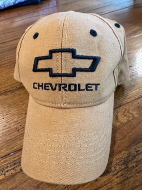 Chevrolet Men's Tan Canvas Logo Baseball Cap